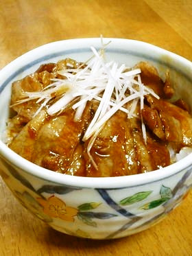 ルクエde豚ばら薄切り肉の角煮丼風*